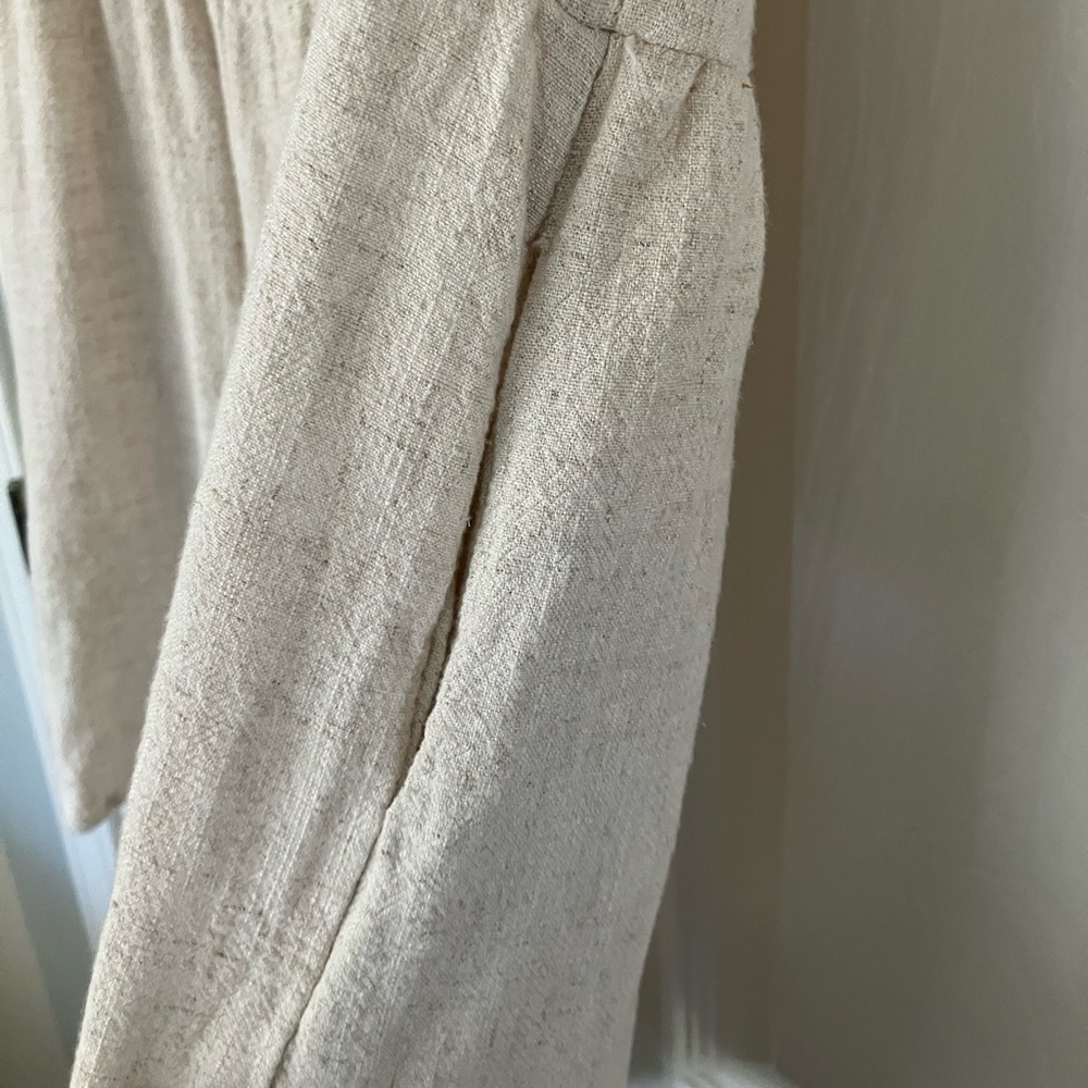 Princess Polly Tay Short Romper Outfit Tie Shoulder Straps Pockets Linen Beige 2 - Picture 13 of 15